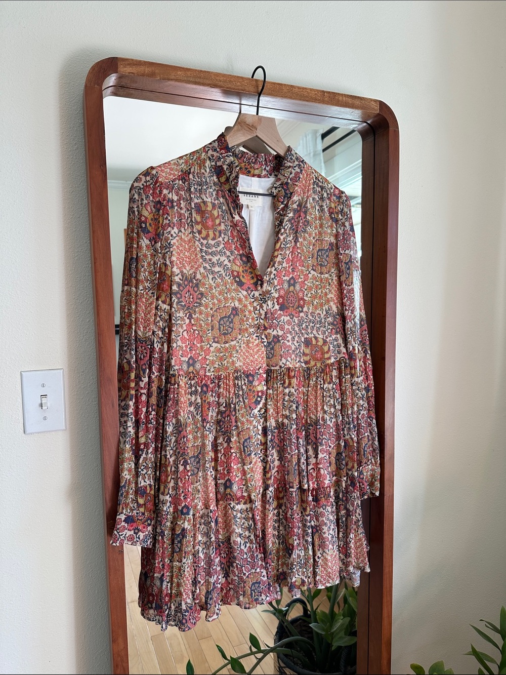 Sezane Hidaya Dress Floral Floral Print Mini Length Pink Size 38 / US 6